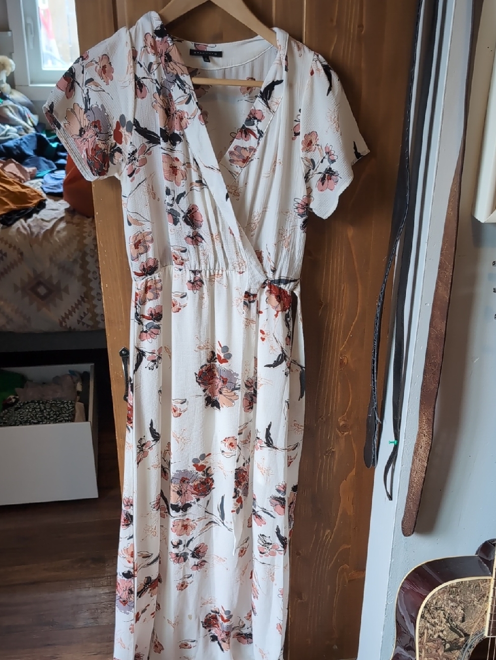 Staccato Cream Maxi Dress with Pink and Rust Floral Print